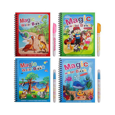 Drawing Magic Water Coloring Reusable Book Pack of 4 (Assorted Design)