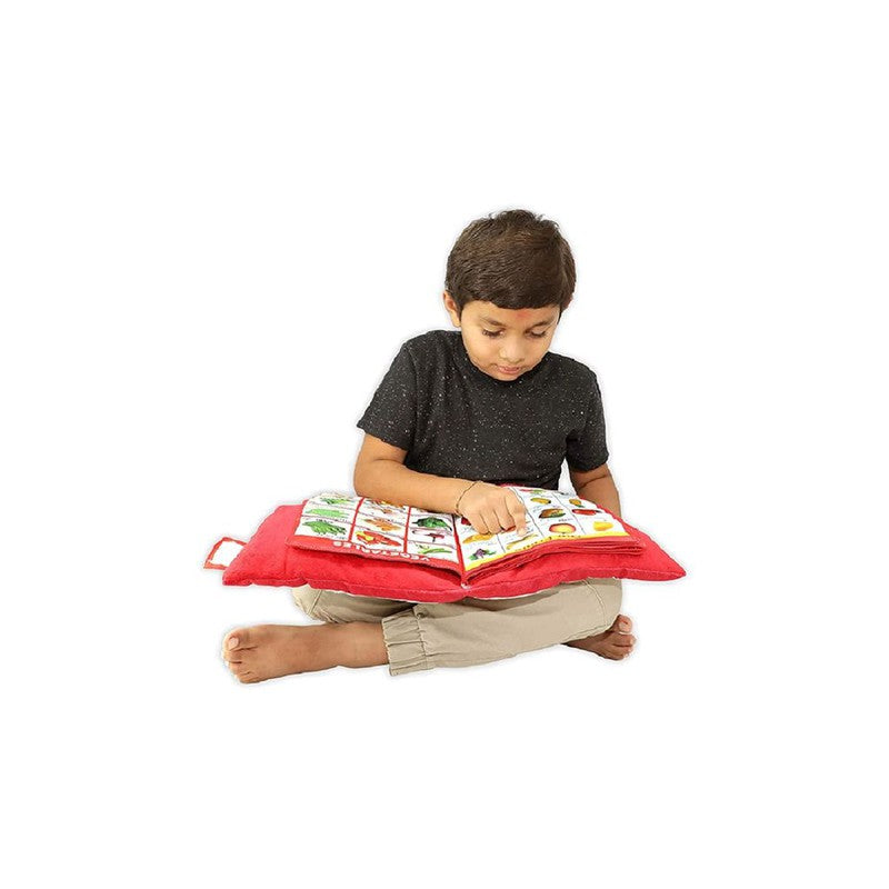 Kids Learning Pillow Cum Cushion Book Educational Toys - Red Pillow