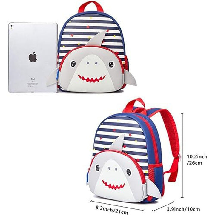 Cute Baby Shark Soft Plush Backpack with Front Pocket for Girls