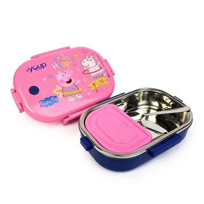 YOUP HAPPY BITE - 750ml Stainless Steel Peppa Pig Theme Kids Lunch Box