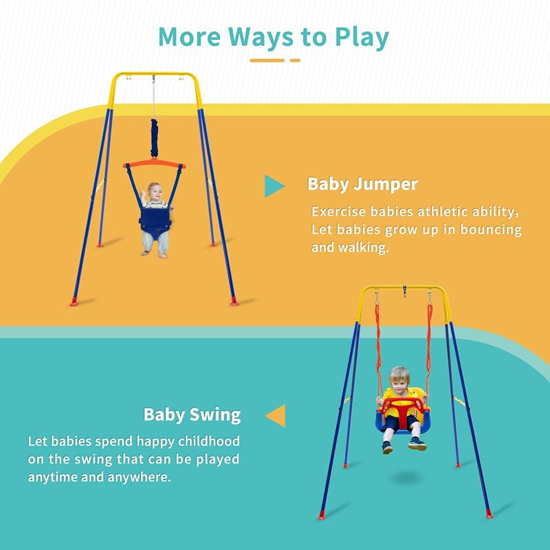 Hop N Play Swing & Jumper Set with Stand, Safety Belt & Bouncer (6 Months - 3 Years)