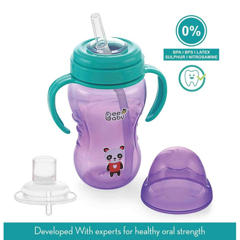 Voilet 2 In 1 Spout & Straw Sippy Cup with Detachable Handle, Leak Proof, BPA FREE, Easy Grip - 150 ML / 5 Oz 9M+