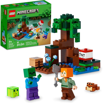 LEGO Minecraft The Swamp Adventure 21240, Building Game Construction Toy (65 Pieces)