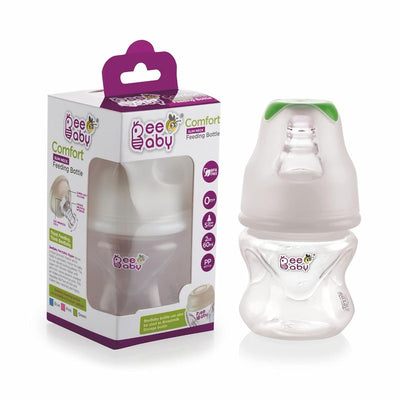 Green 60ml Comfort Slim Neck Baby Feeding Bottle with Anti-Colic Silicone Nipple. 100% BPA FREE. 60 ML /2 Oz