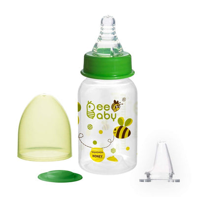 2 in 1 Advance+ Baby Feeding Bottle To Sippy Bottle with Anti-Colic Silicone Nipple & Silicone Sippy Spout. 100% BPA FREE. - 125 ML / 4 Oz Green