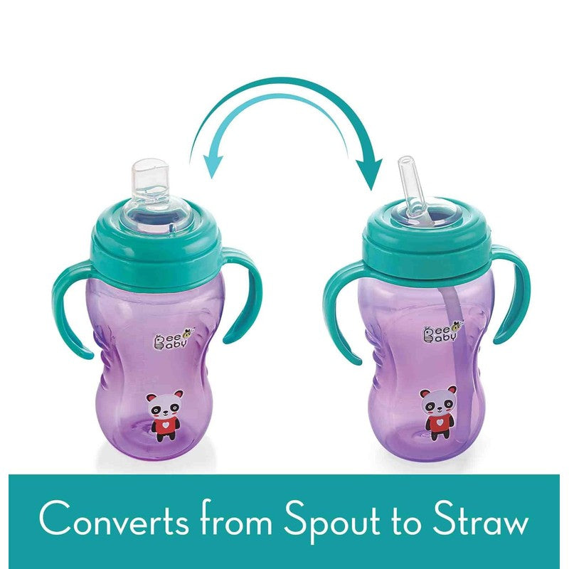 Voilet 2 In 1 Spout & Straw Sippy Cup with Detachable Handle, Leak Proof, BPA FREE, Easy Grip - 150 ML / 5 Oz 9M+