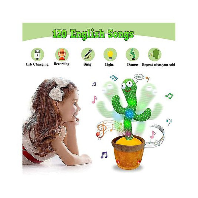 Singing Talking Recording Dancing Cactus Toy (Color May Vary)