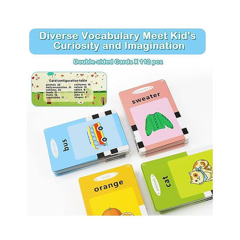 Colorful Double Sided Talking Flash Cards 224 Words - (Assorted Colour)