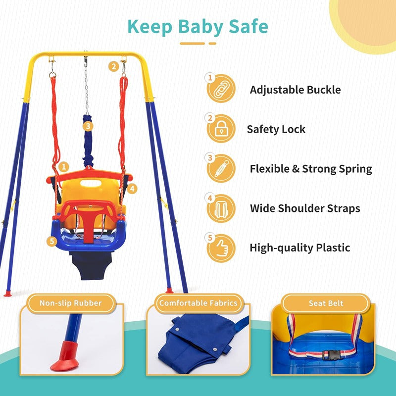 Hop N Play Swing & Jumper Set with Stand, Safety Belt & Bouncer (6 Months - 3 Years)