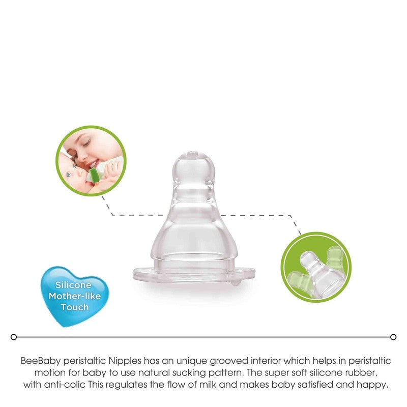 Basic Slim Neck Baby Feeding Bottle with Premium Anti - Colic Comfort Silicone Nipple (125 ML / 4 oz.)