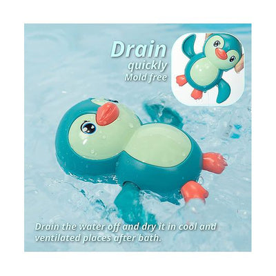 Swimming Penguin Wind Up Bath Toy - Pack Of 3 (Assorted Colours)