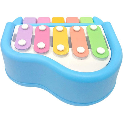Musical Multi Keys Xylophone and Piano, Non Toxic, Non-Battery for Kids & Toddlers, Plastic (5 Keys Blue)