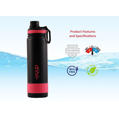 Youp Thermosteel Pink Color Water Bottle Sapphire902 - 900 ML