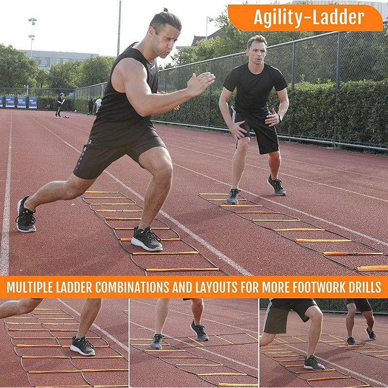 Hop N Play 8 Rung Agility Training Ladder | Foldable, Instant Set up & Tangle Free (6 Years till Grown Ups)