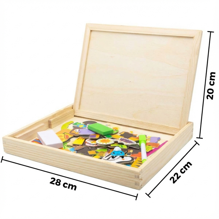 FunBlast Multifunctional Magnetic Wooden Chalkboard