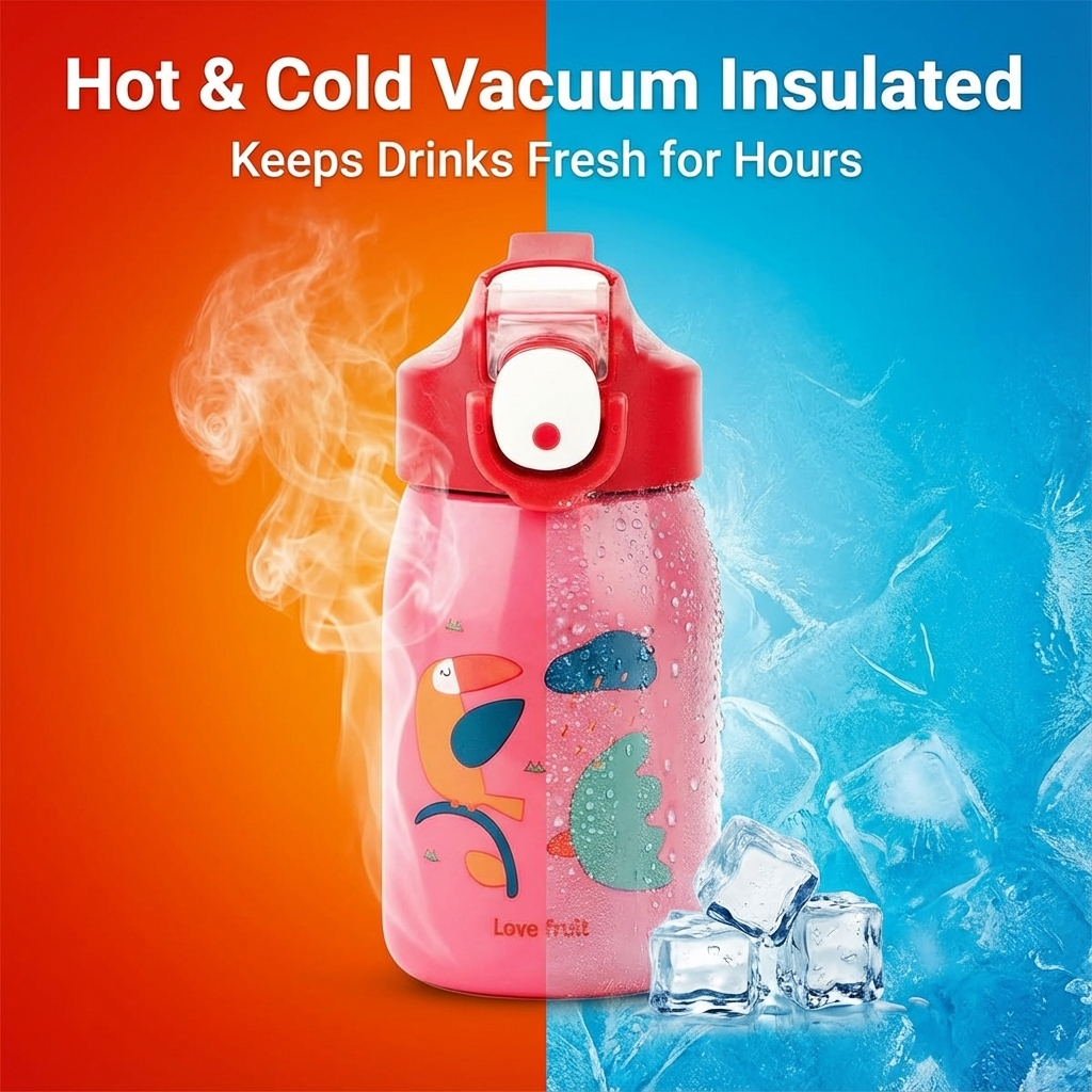 FunBlast Cartoon Design Hot and Cold Water Bottle - 400ml