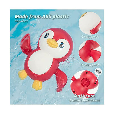 Swimming Penguin Wind Up Bath Toy - Pack Of 2 (Assorted Colours)