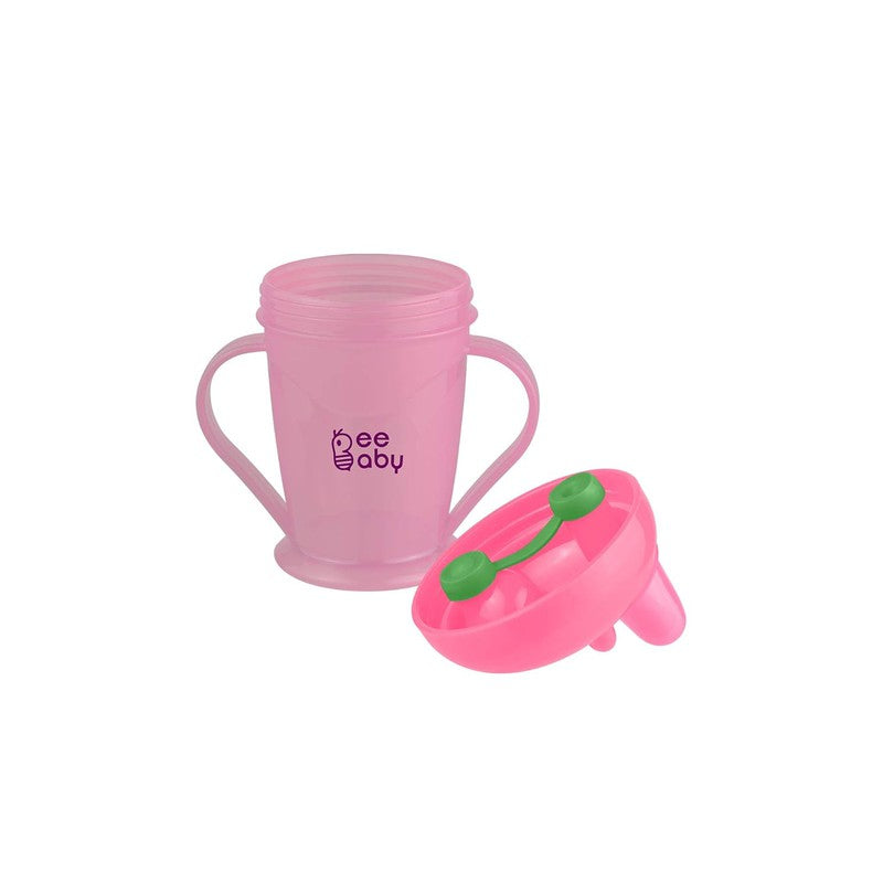 Light Pink Twin Handle Hard Spout Sippy Cup. Leak-Proof, BPA FREE, Easy Grip. 180 ML / 6 Oz