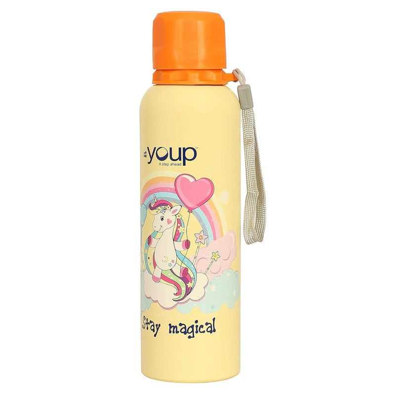 Youp Stainless Steel Orange Color Unicorn Kids Water Bottle Ocean  - 750 Ml