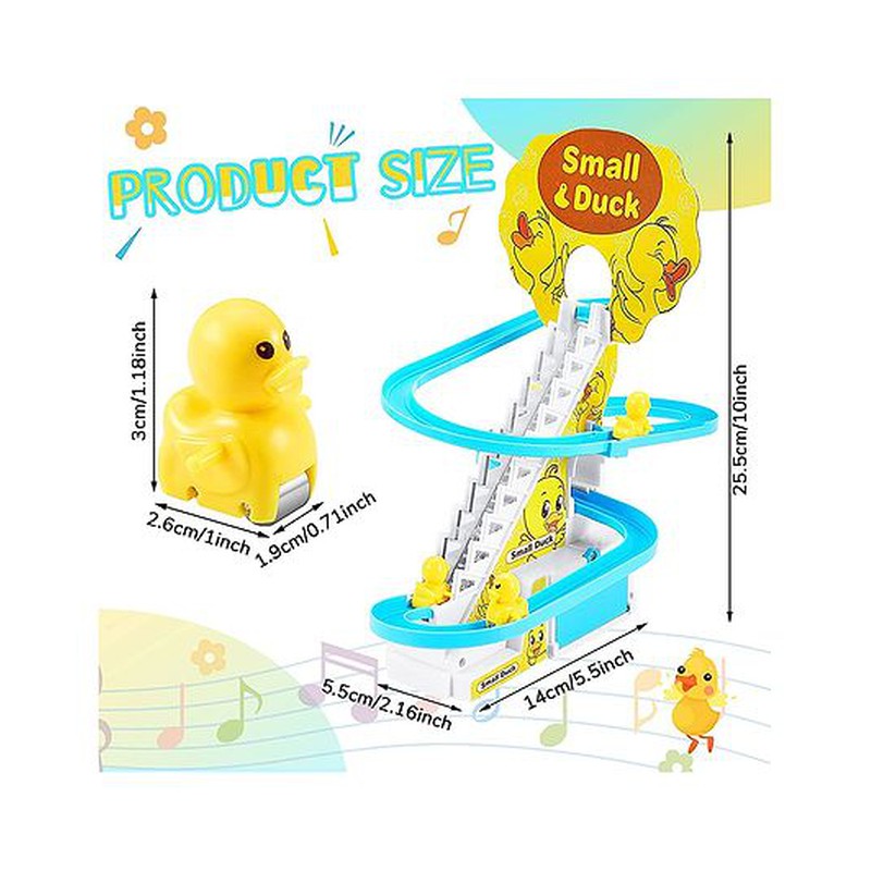 Musical Duck Track Slide and Climb Stairs Toys with 3 Duck (Assorted Color & Design of Track)