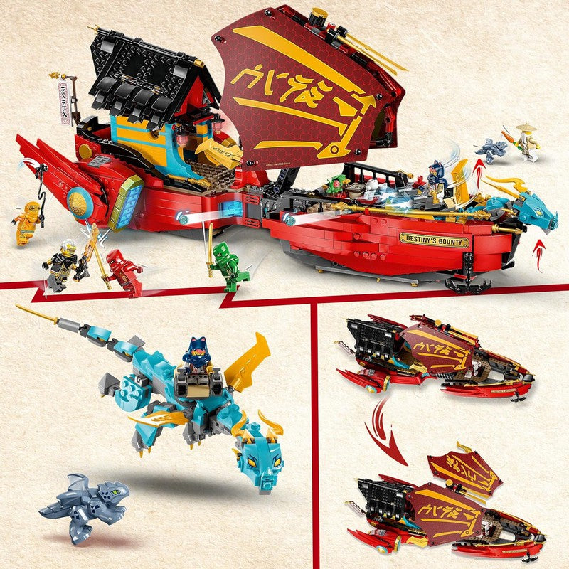 LEGO NINJAGO Destiny’s Bounty – Race Against Time 71797 Building Toy Set (1,739 Pcs) -  (COD Not Available)