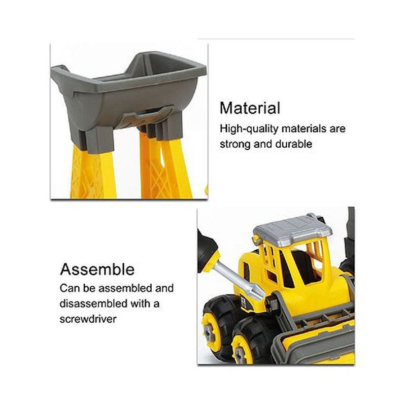 DIY Activity Construction Vehicle Construction Toys Trucks Play Set of 2 Vehicles and 5 Accessories - Yellow