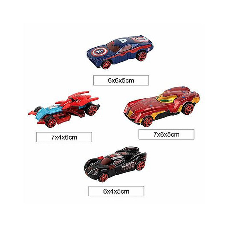 Mini Metal Free Wheel Die Cast Car For Kids Pack Of 4- (Assorted Colour & Design)