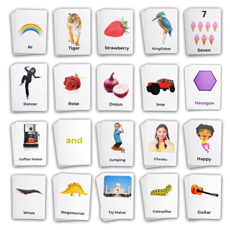 Early Learning Laminated Flash Cards for Kids (Set of 20)