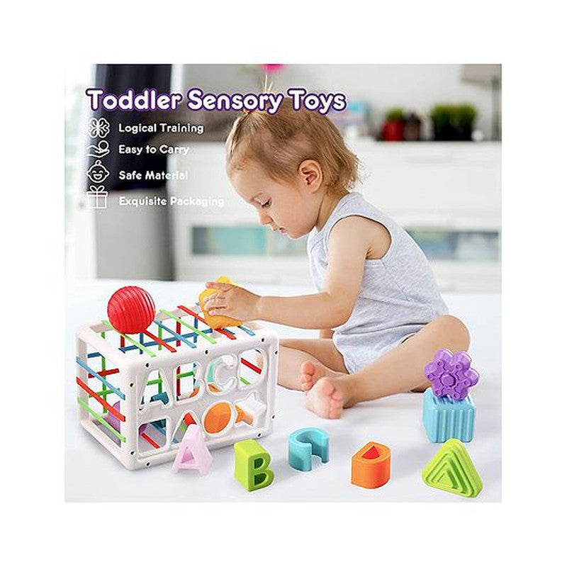 Shape Sorter Montessori Educational Toys With 14 Blocks Multicolor (1-2  Years)