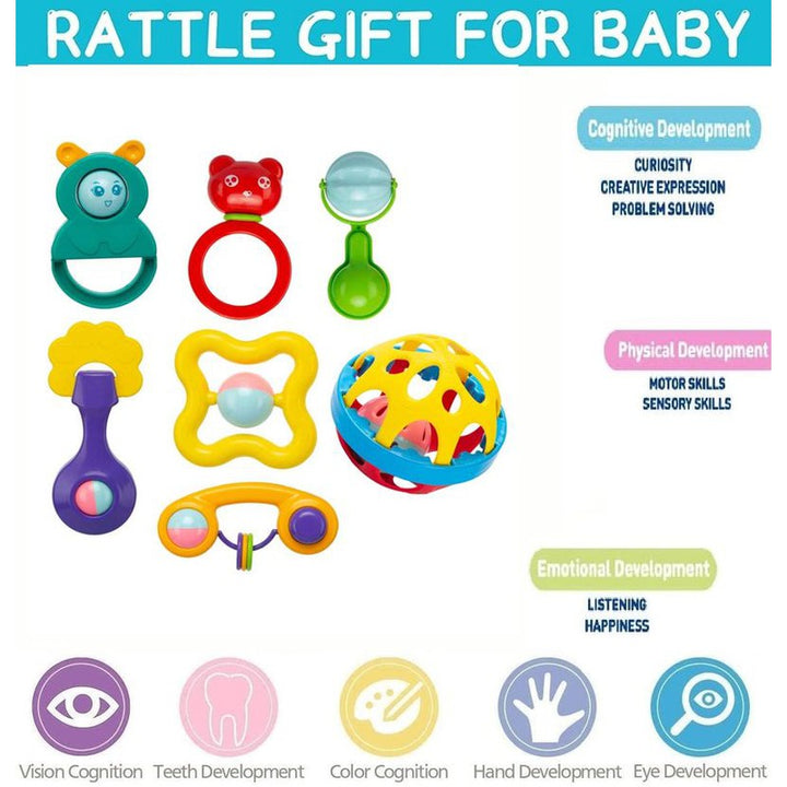 Baby Rattle Set Pack of 7 - Multicolor