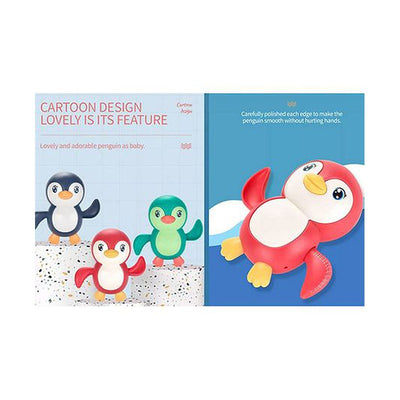 Swimming Penguin Wind Up Bath Toy - Pack Of 2 (Assorted Colours)