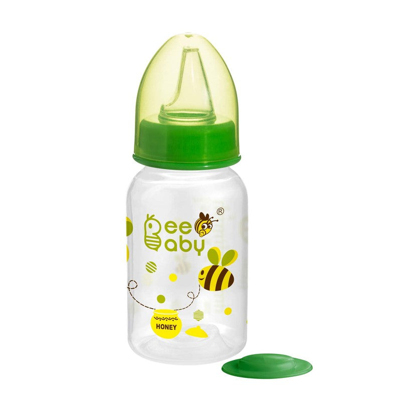 2 in 1 Advance+ Baby Feeding Bottle To Sippy Bottle with Anti-Colic Silicone Nipple & Silicone Sippy Spout. 100% BPA FREE. - 125 ML / 4 Oz Green