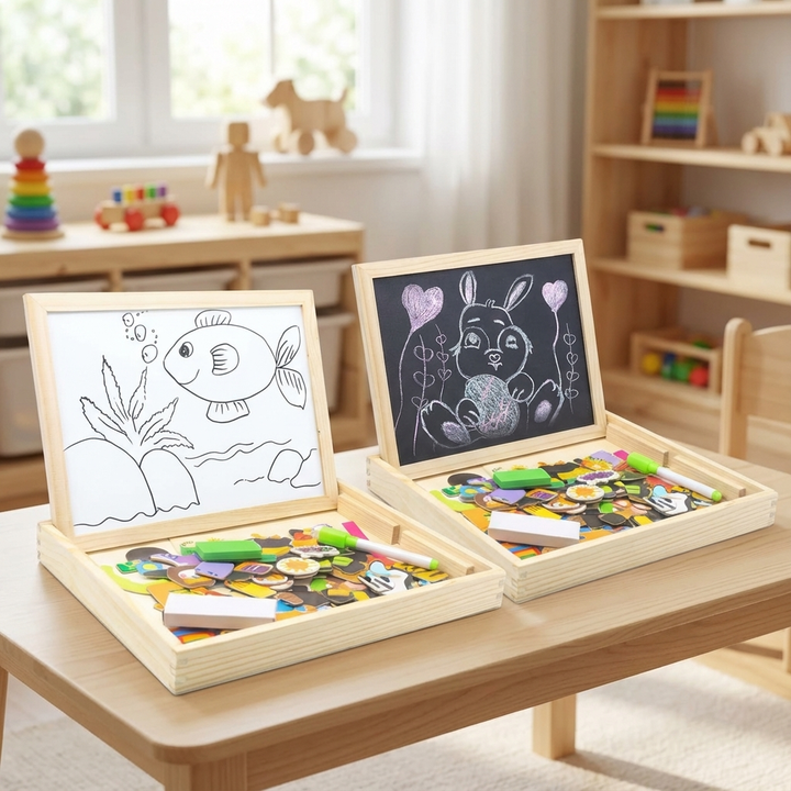 FunBlast Multifunctional Magnetic Wooden Chalkboard