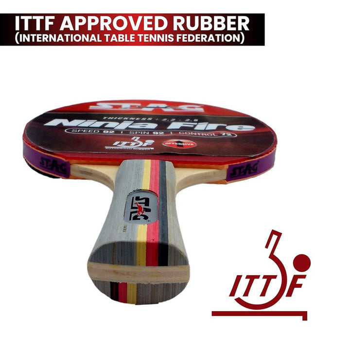 Advanced ITTF Approved Rubber Ninja Fire Table Tennis Racquet