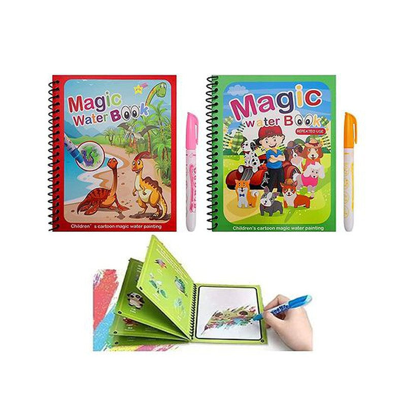 Drawing Magic Water Coloring Reusable Book Pack of 2 (Assorted Design)