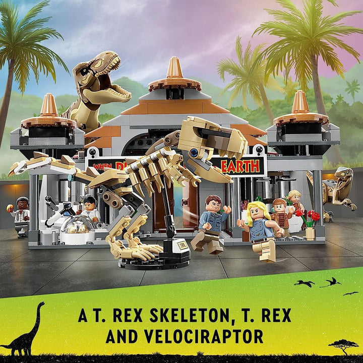 LEGO Jurassic Park Visitor Center: T. rex & Raptor Attack 76961 Buildable Dinosaur Toy Building Kit (693 Piece) -m (COD Not Available) -  (COD Not Available)