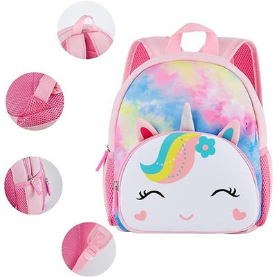 Cute Baby Unicorn Soft Plush Backpack with Front Pocket for Girls - 10.2 Inches