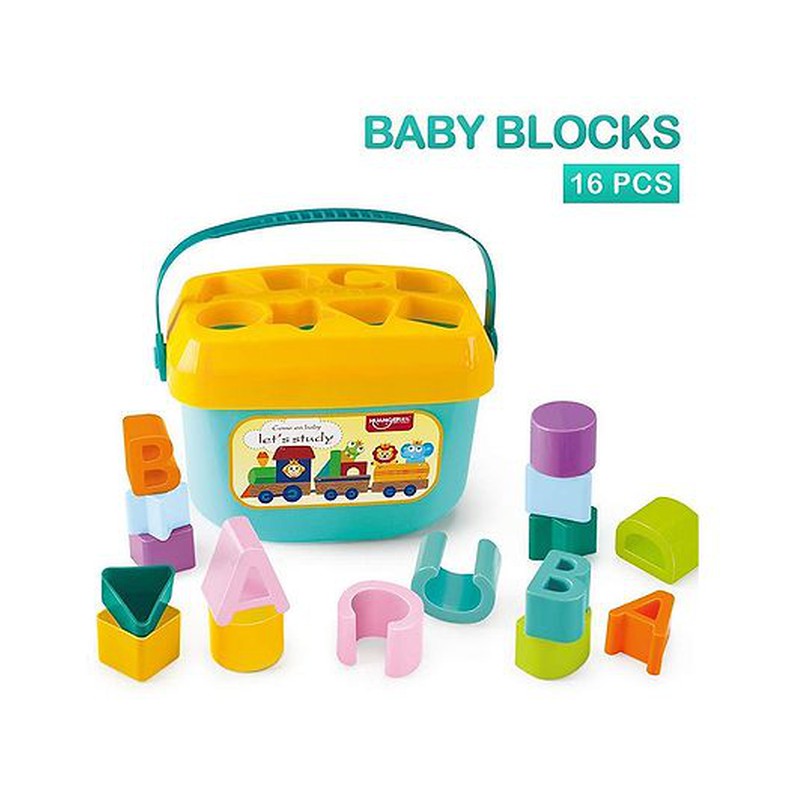 16 Pieces Baby's First Shape Sorting Blocks (1-3 Years) – Snooplay
