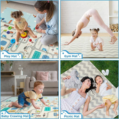 Double Side Soft Reversible Non Toxic BPA Free Learning & Crawling Foldable Foam Baby Play Mat for kids