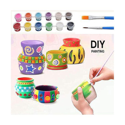 Pottery Wheel Toy With Tools, Clay & Paints - Multicolour