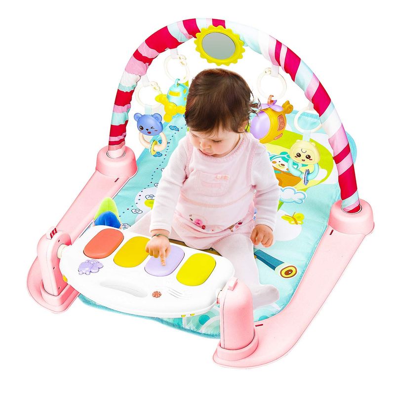 5 in 1 Musical Baby Play Gym Mat Piano Fitness Rack with Baby Rattle For kids