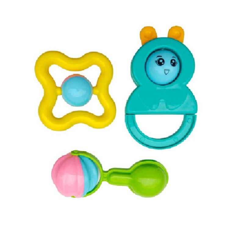 Baby Rattle Set Pack of 3 - Multicolor