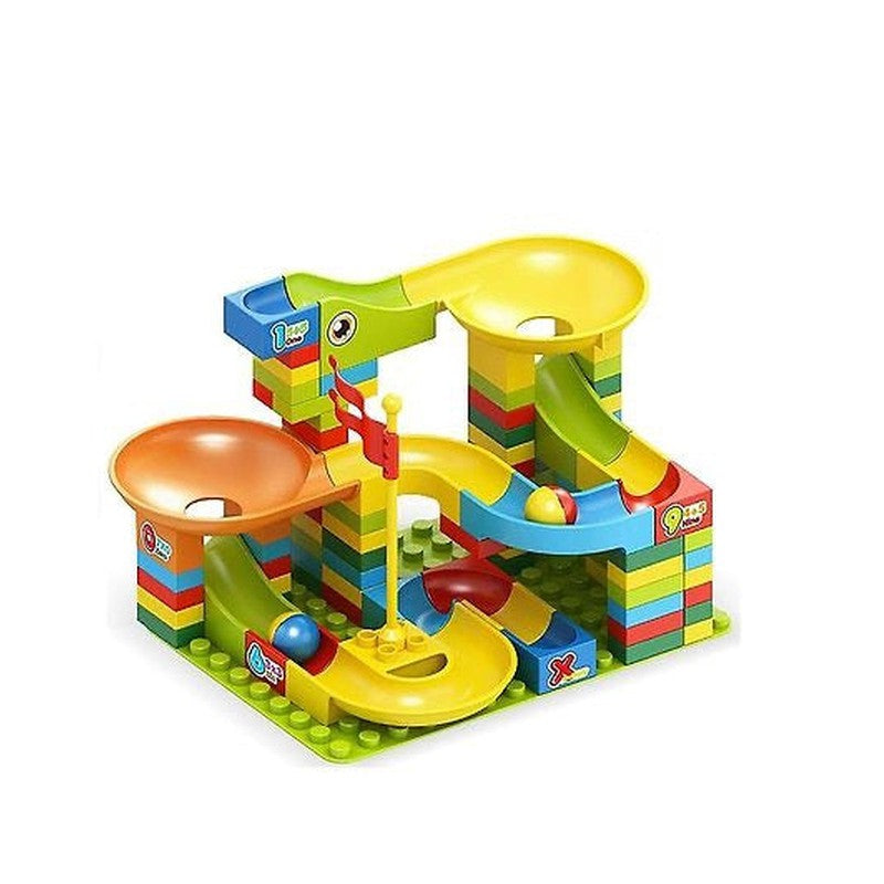 Marble Run Race Track Building Blocks and Brick Educational Toy For Kids Pack of 100 Pieces (Assorted Colour)