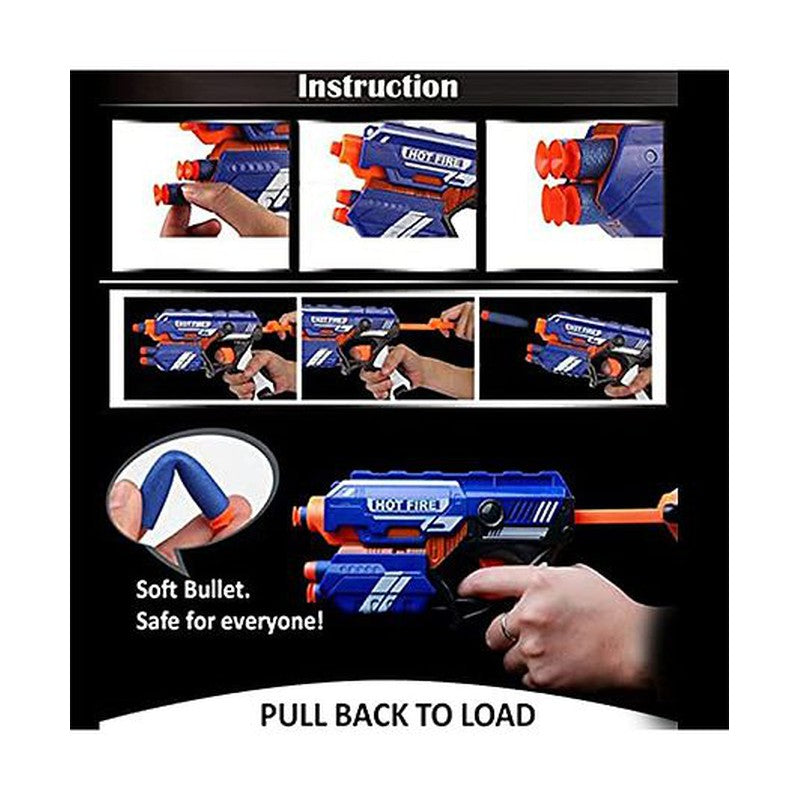 Blaze Storm Soft Bullet Launcher Toy with 10 Safe Soft Foam Bullets- Multicolor