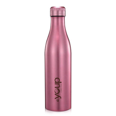 Youp Thermosteel Insulated Metallic Pink Color Water Bottle Splash1001 - 1 L