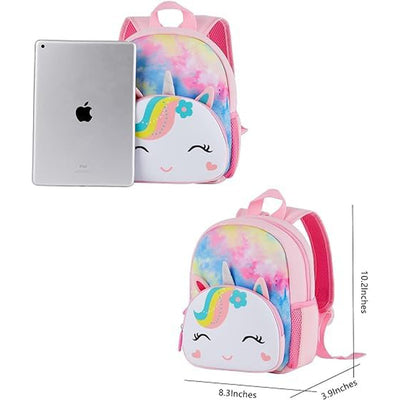 Cute Baby Unicorn Soft Plush Backpack with Front Pocket for Girls - 10.2 Inches