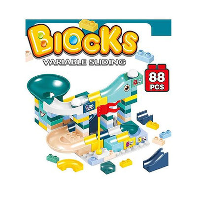 Marble Run Race Track Building Blocks and Brick Educational Toy For Kids Pack of 88 Pieces - (Assorted Colour)