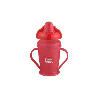 Light Red Twin Handle Hard Spout Sippy Cup. Leak-Proof, BPA FREE, Easy Grip. 180 ML / 6 Oz