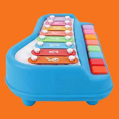 Big Size Musical Multi Keys Xylophone and Piano, Non Toxic, Non-Battery for Kids & Toddlers, Plastic (8 Keys Blue)