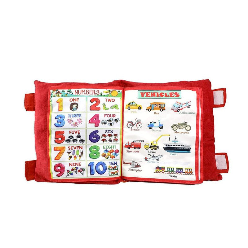 Kids Learning Pillow Cum Cushion Book Educational Toys - Red Pillow